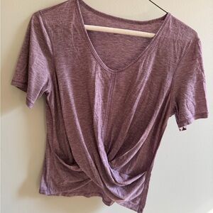 lululemon athletica Mauve Short Sleeve Twist Top
